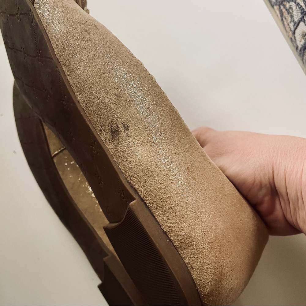 Jack Rogers Gold Nude Tan Knot Bow Ballet Flats Scalloped Edge 8.5 Balletcore - Picture 8 of 10